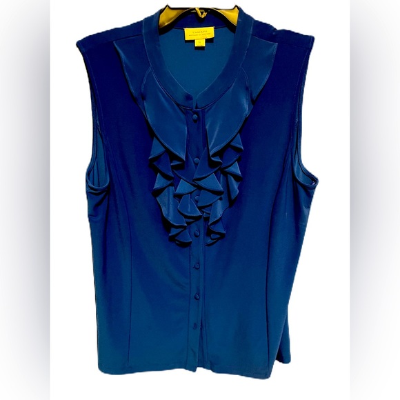 Tahari Tops - Tahari, Royal Blue, XL Sleeveless, blouse